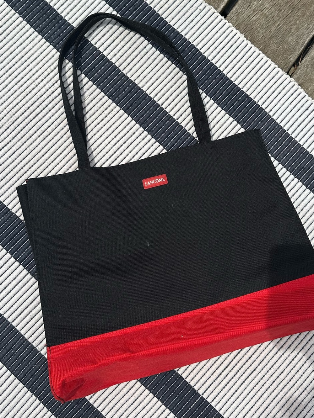 Lancome Black and Red nylon Tote